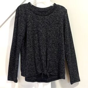 NWOT Gap Kids SoftSpun Twist Tie Front Long Sleeve Pullover Sweater Top Marled